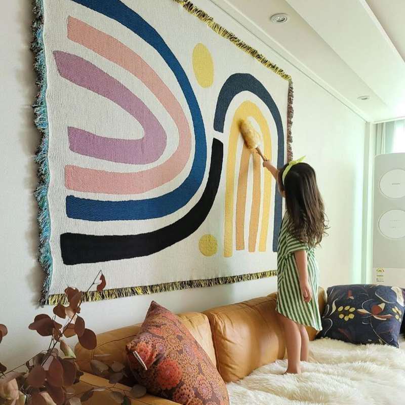 Boho Throw Blanket Fringe - Tekstil Şehir Ins Kalın Pamuklu Battaniye
