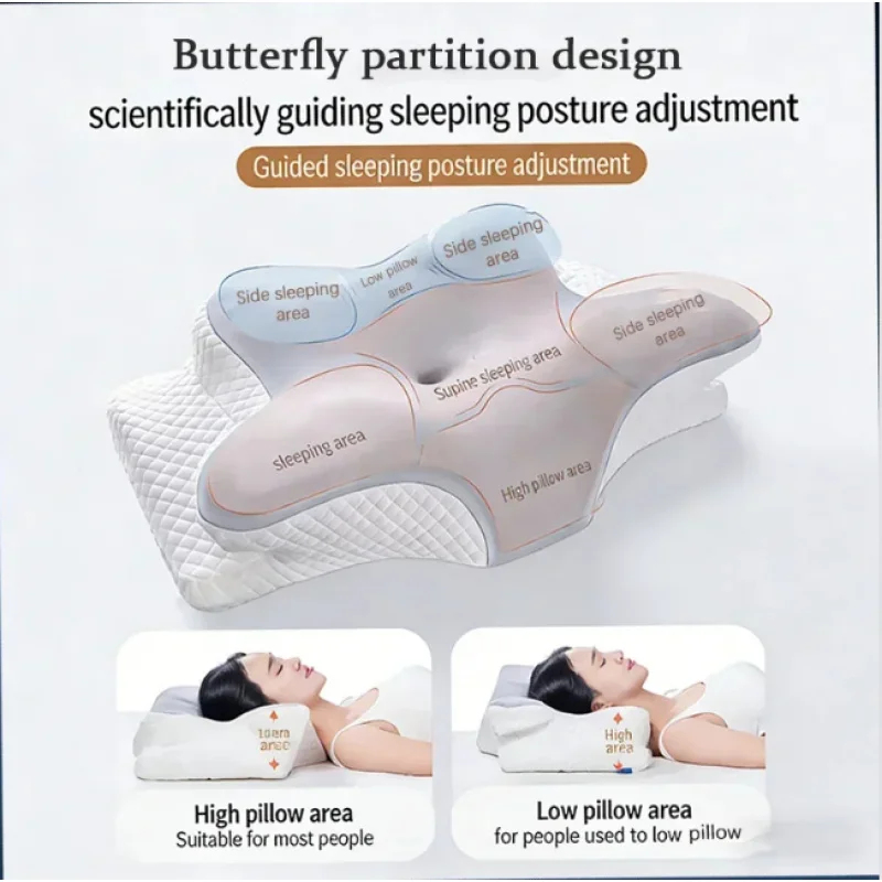 Memory Foam Orthopedic Pillow Neck Pain - Nefes Alabilen Soğutucu Memory Foam Servikal