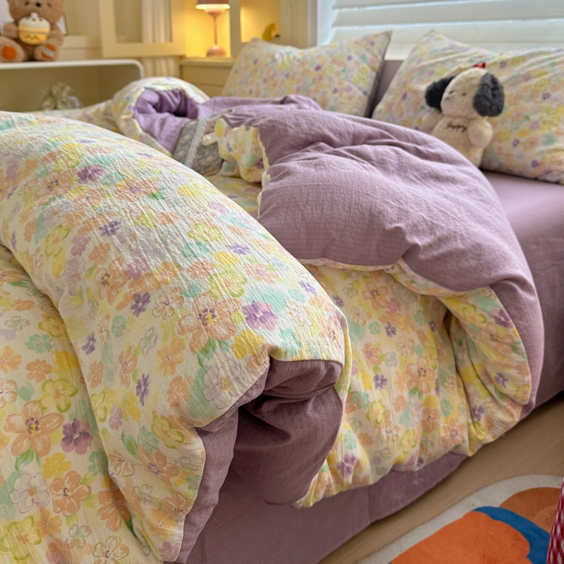 Duvet Cover Sets With Zipper - 3 Parça Çiçekli Nevresim Takımı Çiçek