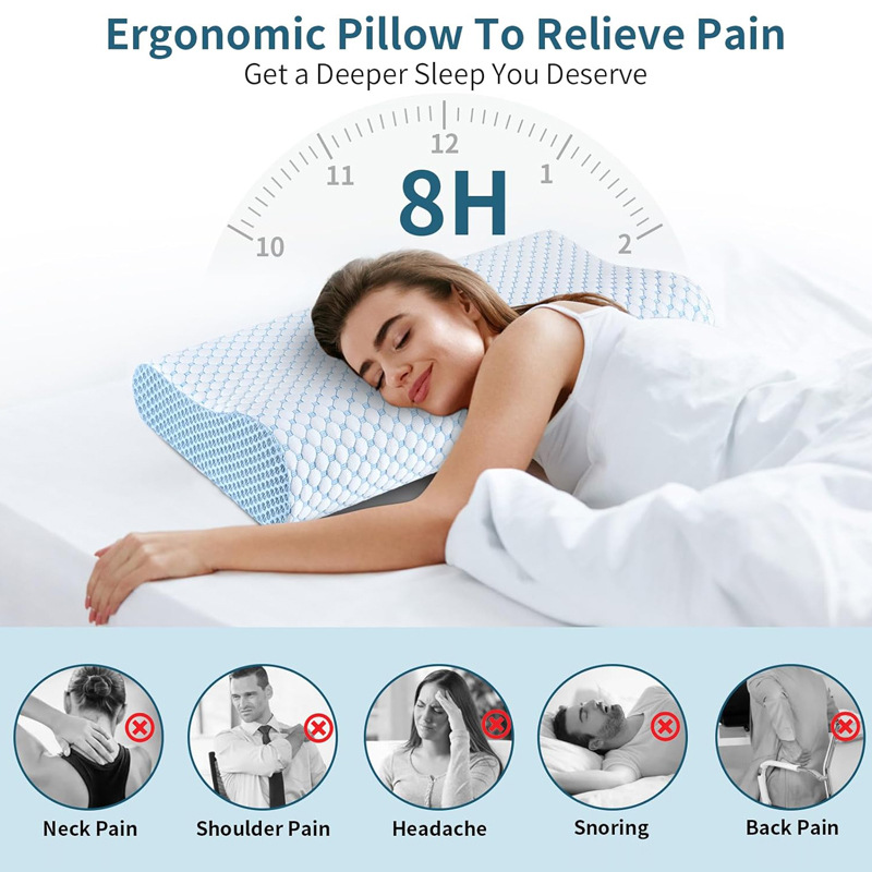 Anti Snore Contour Pillow - Yavaş Geri Dönüşlü Yastık 60*40*12CM Ortopedik