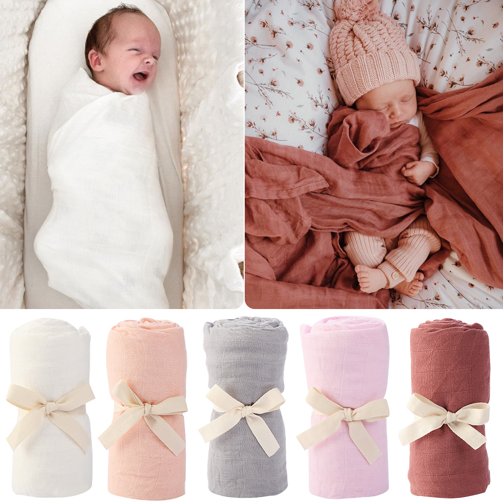 Muslin Cotton Bedspread - Katı bambu pamuk bebek alma battaniye