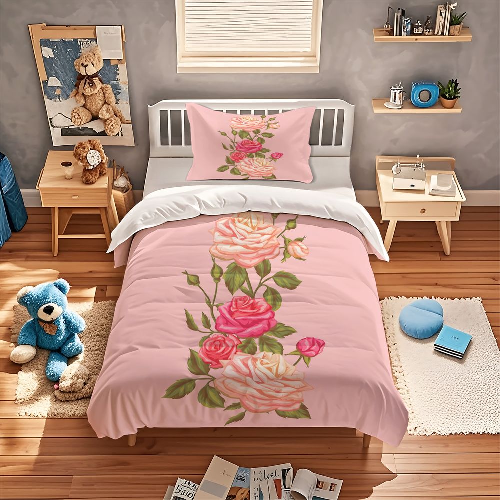 Yumuşak Pembe Gül Çiçek Baskıl - Aesthetic Floral Duvet Cover incelemesi ve fiyatı