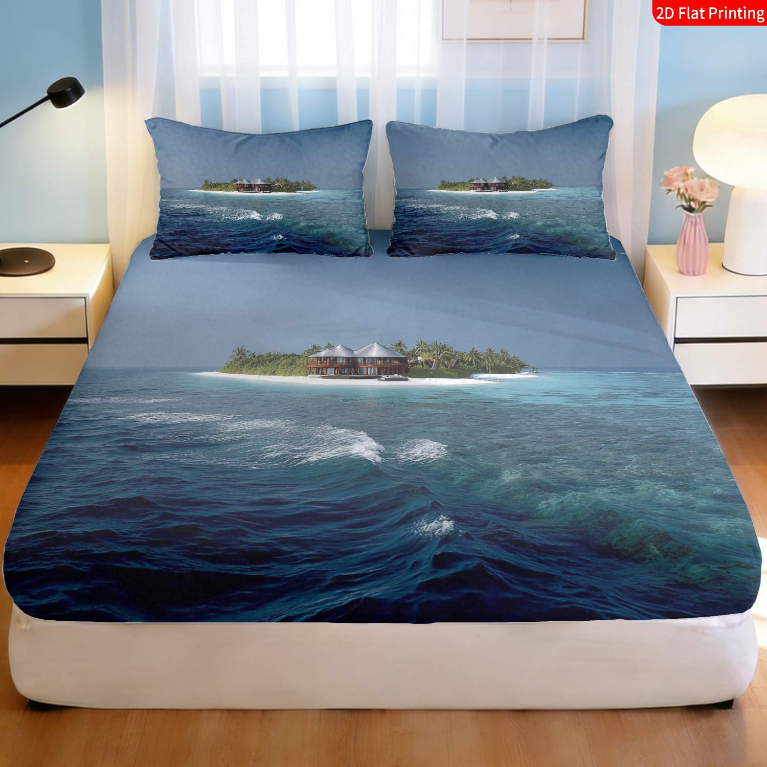 Tropikal Ada Yatak Örtüsü Seti - Fitted Bed Sheets Deep Pocket incelemesi ve fiyatı