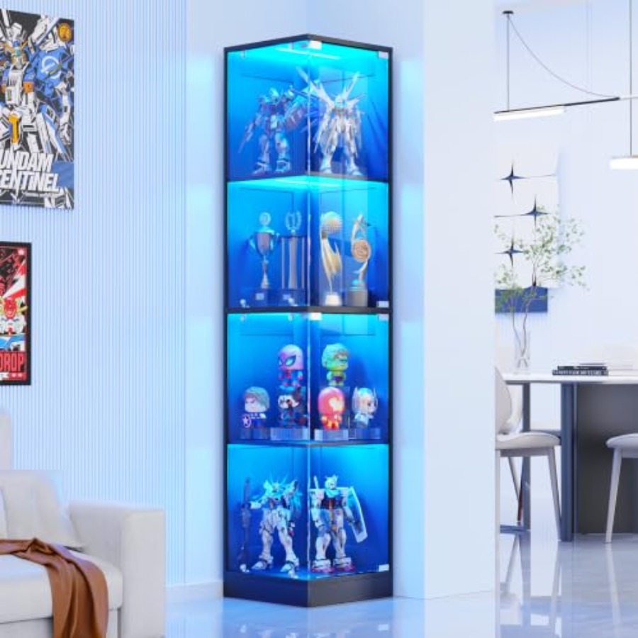 Cam kapaklı köşe vitrin, beyaz - Lighting incelemesi ve fiyatı
