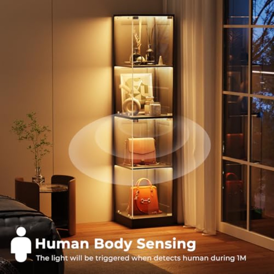 Cam kapaklı köşe vitrin, beyaz - Lighting incelemesi ve fiyatı