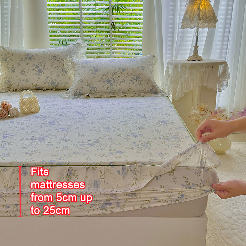 %100 Pamuk Çiçek Desenli Fırfı - Fitted Bed Sheets Deep Pocket incelemesi ve fiyatı