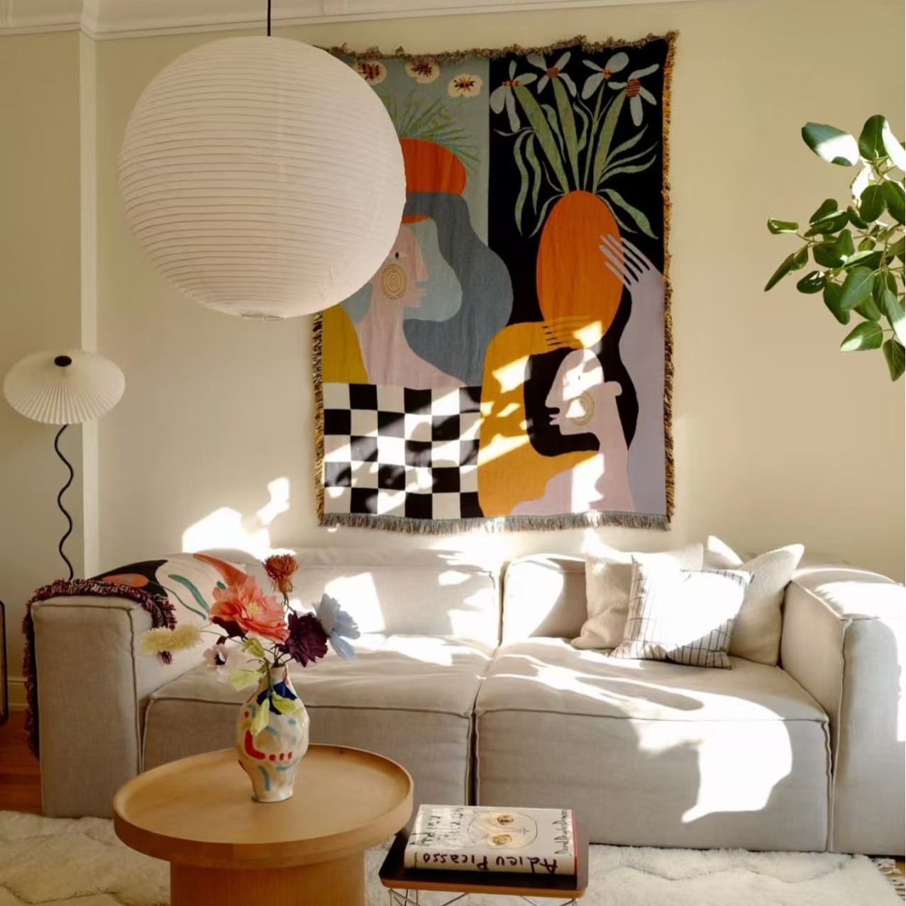Modern Soyut Sanat Gobleni Boh - Boho Throw Blanket Fringe incelemesi ve fiyatı